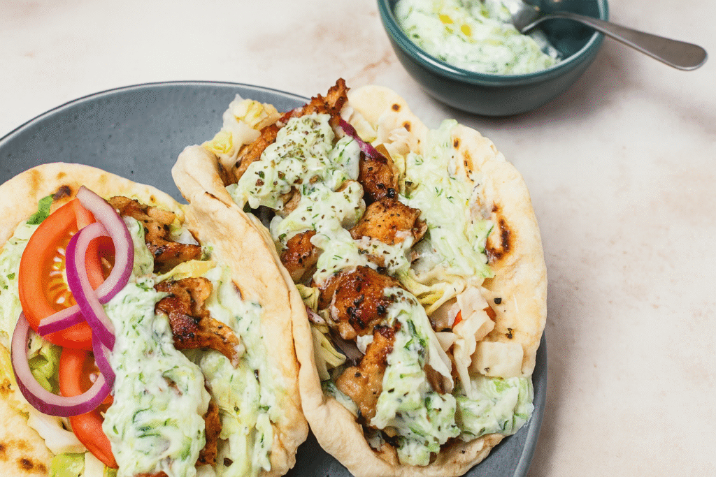 gyros-sealiha-ja-tzatzikiga